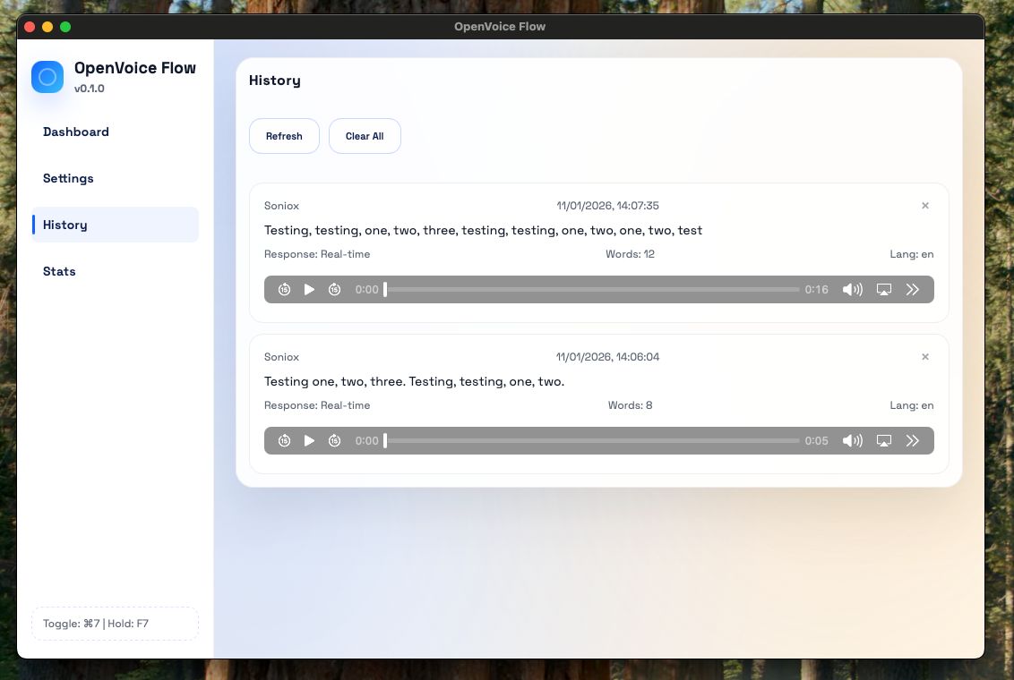 OpenVoice Flow screenshot